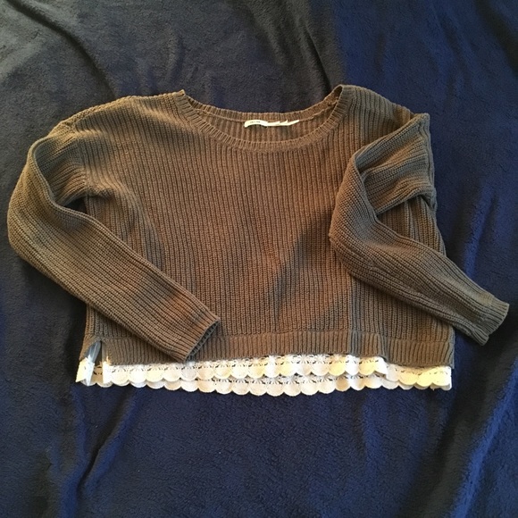 Urban Outfitters Sweaters - UO lace trim cropped sweater